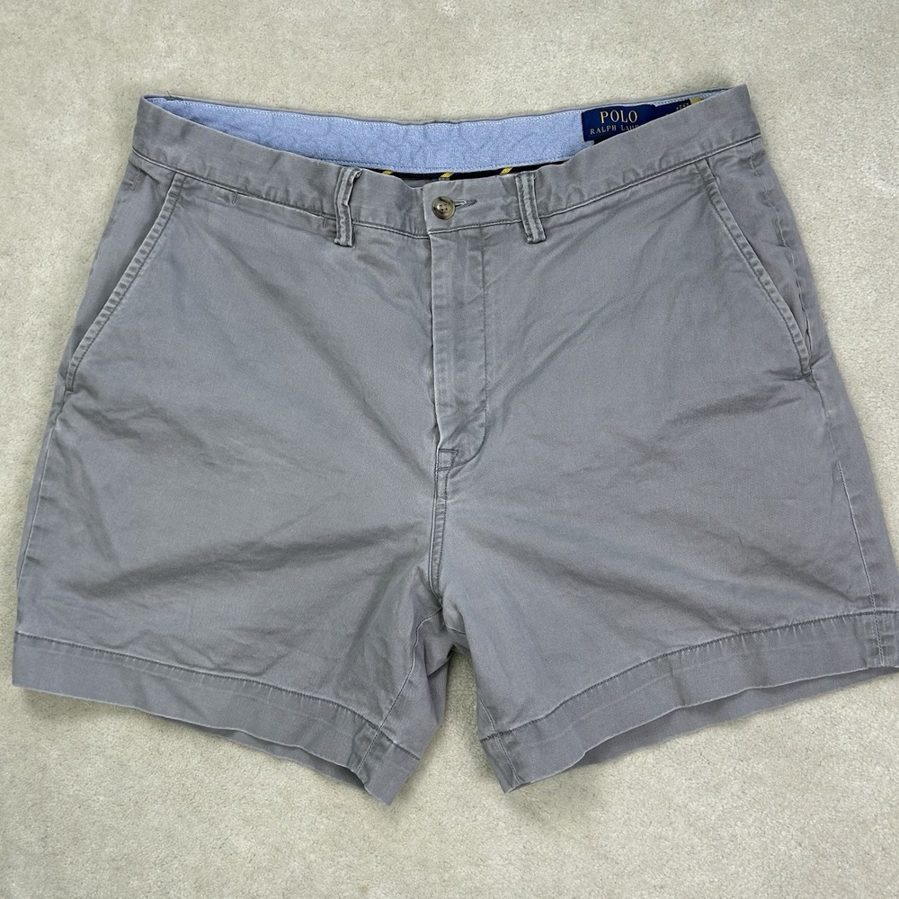 Ralph Lauren Polo Shorts Mens 34 Classic Chino Twill Preppy 5" Inseam Flat Front